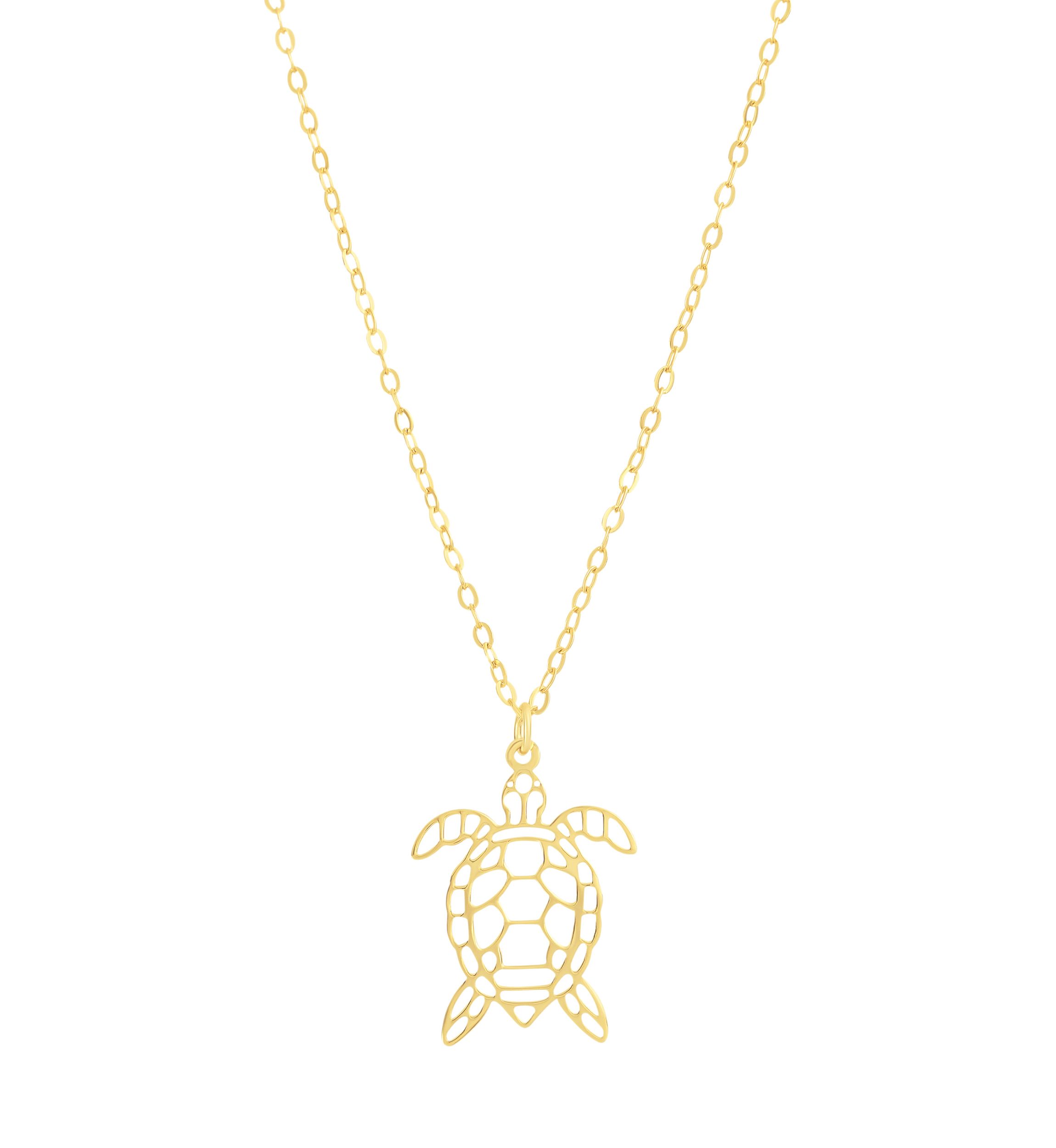 Sterling Silver Turtle Pendant Necklace
