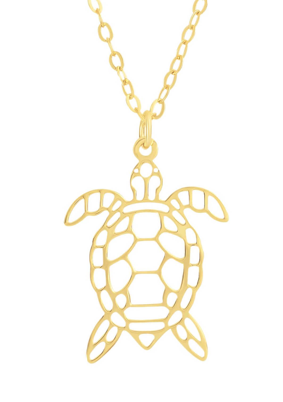Sterling Silver Turtle Pendant Necklace