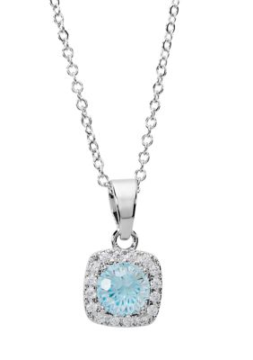 Belk Silverworks Sterling Silver Starlight Cubic Zirconia Halo Necklace