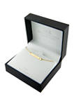  Boxed Gold Over Sterling Silver Cubic Zirconia Faith Bar Necklace 