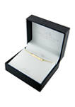 Boxed Gold Over Sterling Silver 16" + 2" Cubic Zirconia Blessed Bar Necklace 