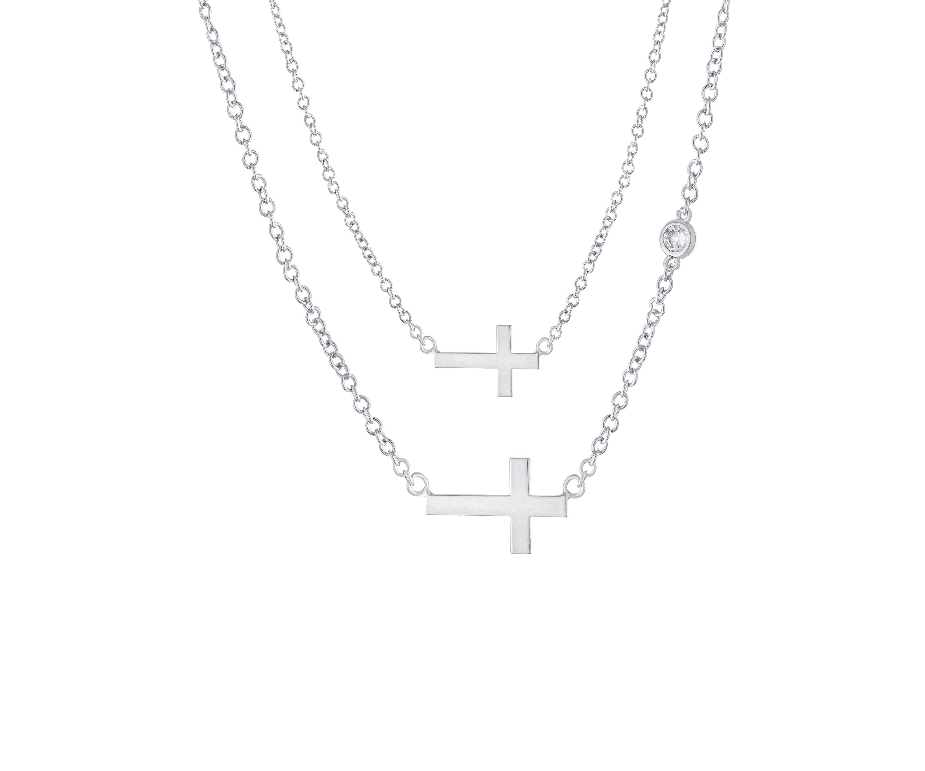 Boxed Fine Silver Plated Mom & Me Necklace Set
