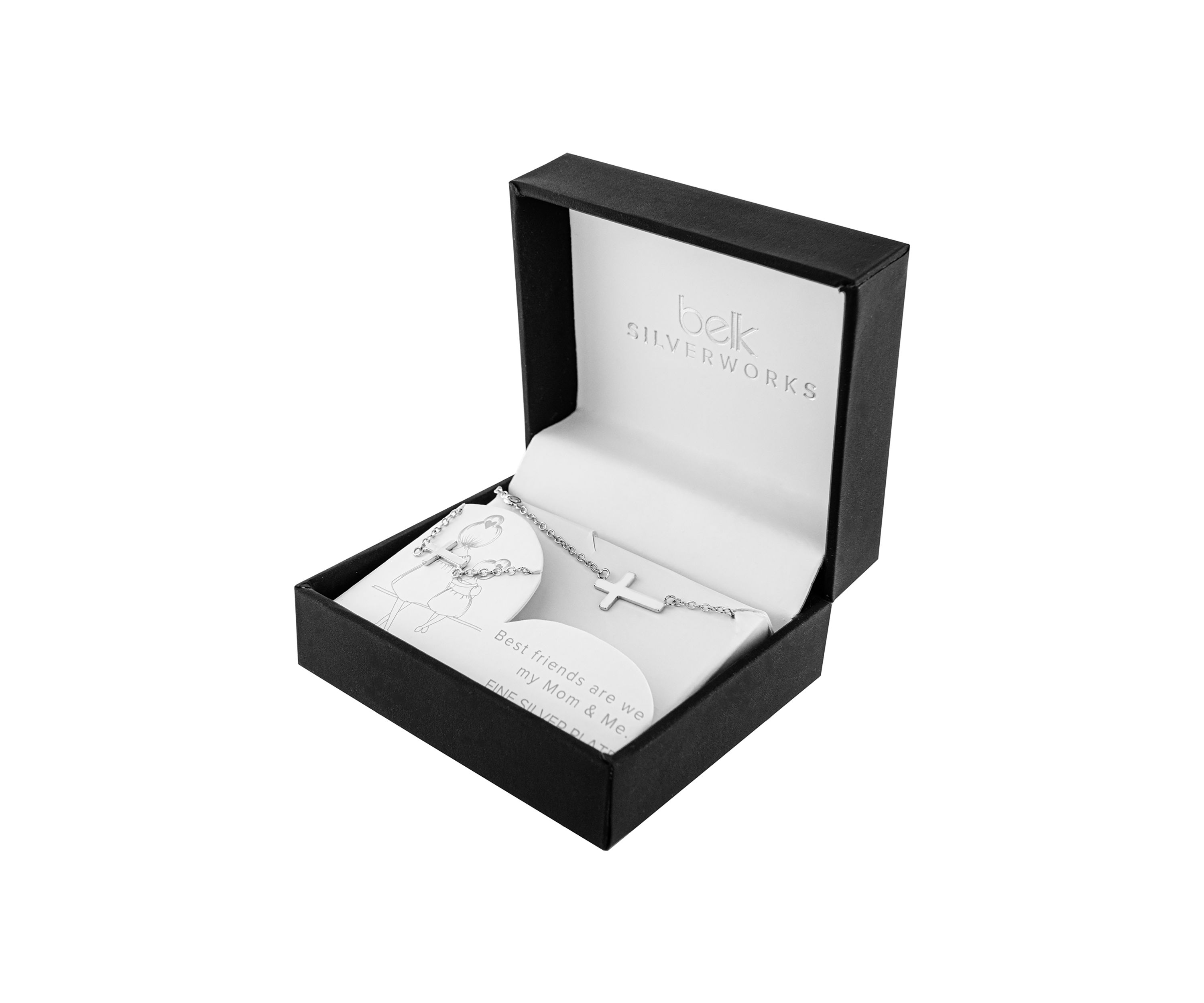 Boxed Fine Silver Plated Mom & Me Necklace Set