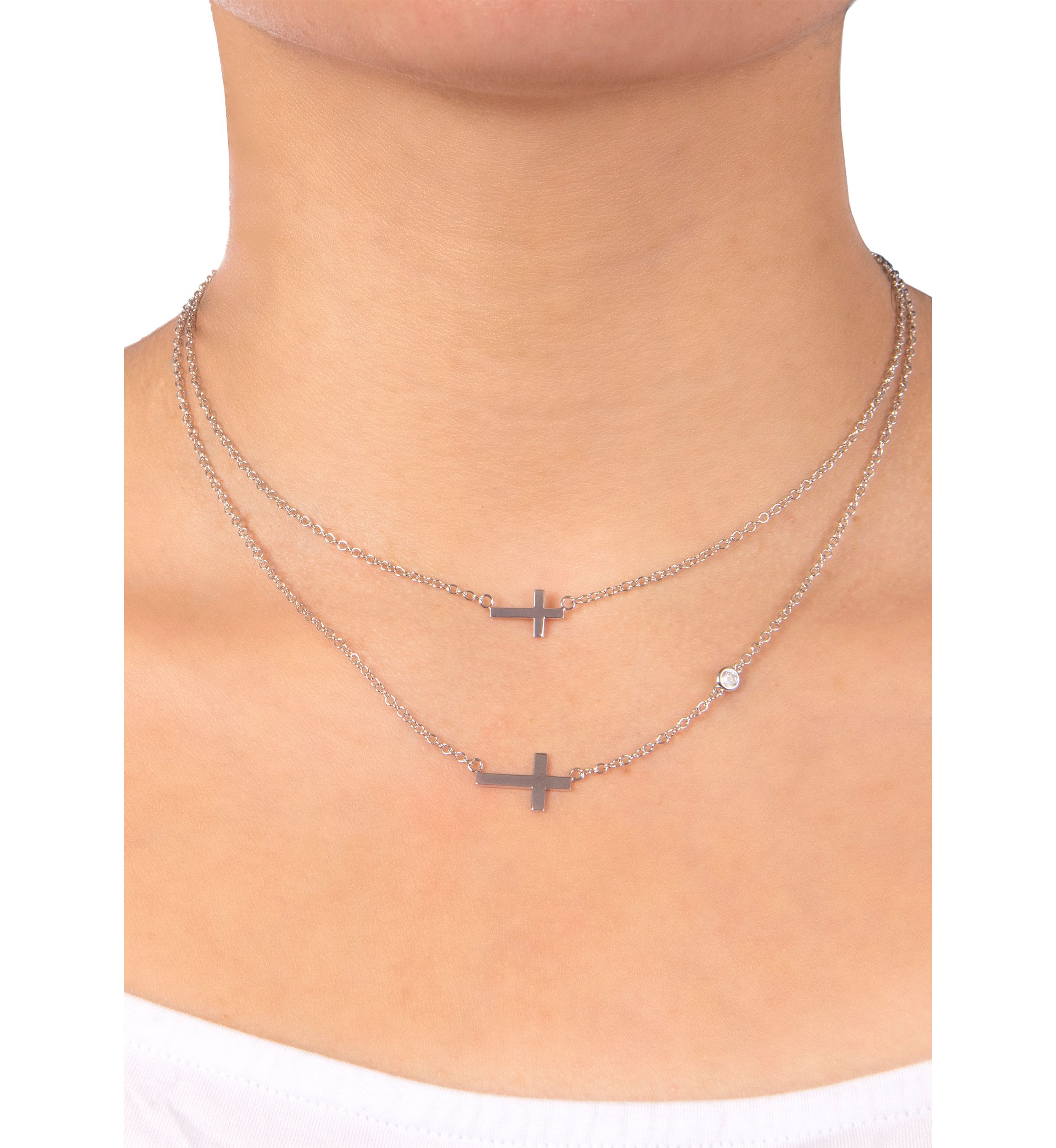 Boxed Fine Silver Plated Mom & Me Necklace Set