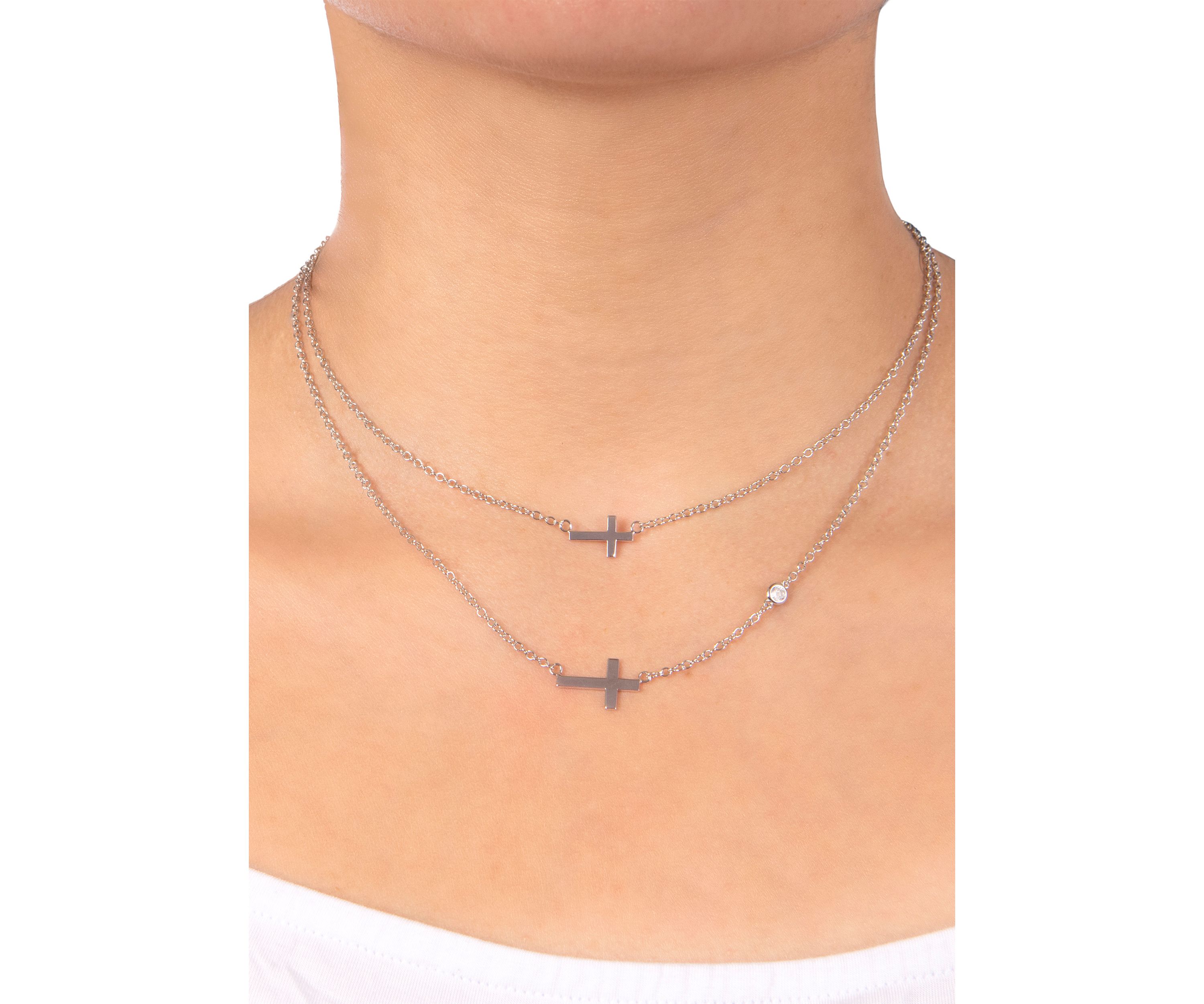 Boxed Fine Silver Plated Mom & Me Necklace Set