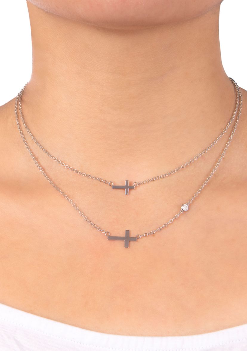 Boxed Fine Silver Plated Mom & Me Necklace Set