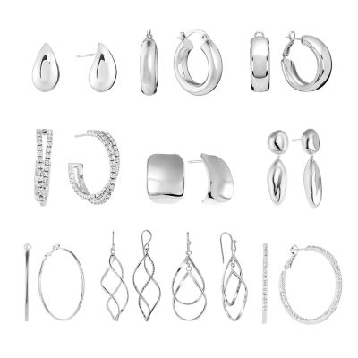 Belk Silverworks Silver Plated 10pc Gifting Wardrobe Earrings Set