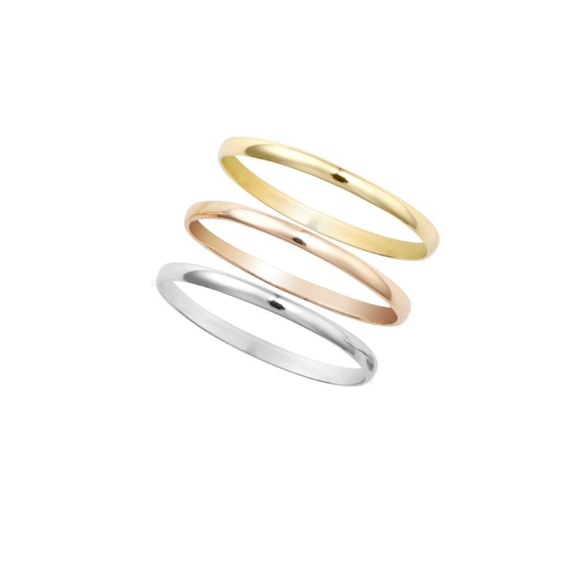 Sterling Silver Tri-Tone Trio Band Rings Size 7