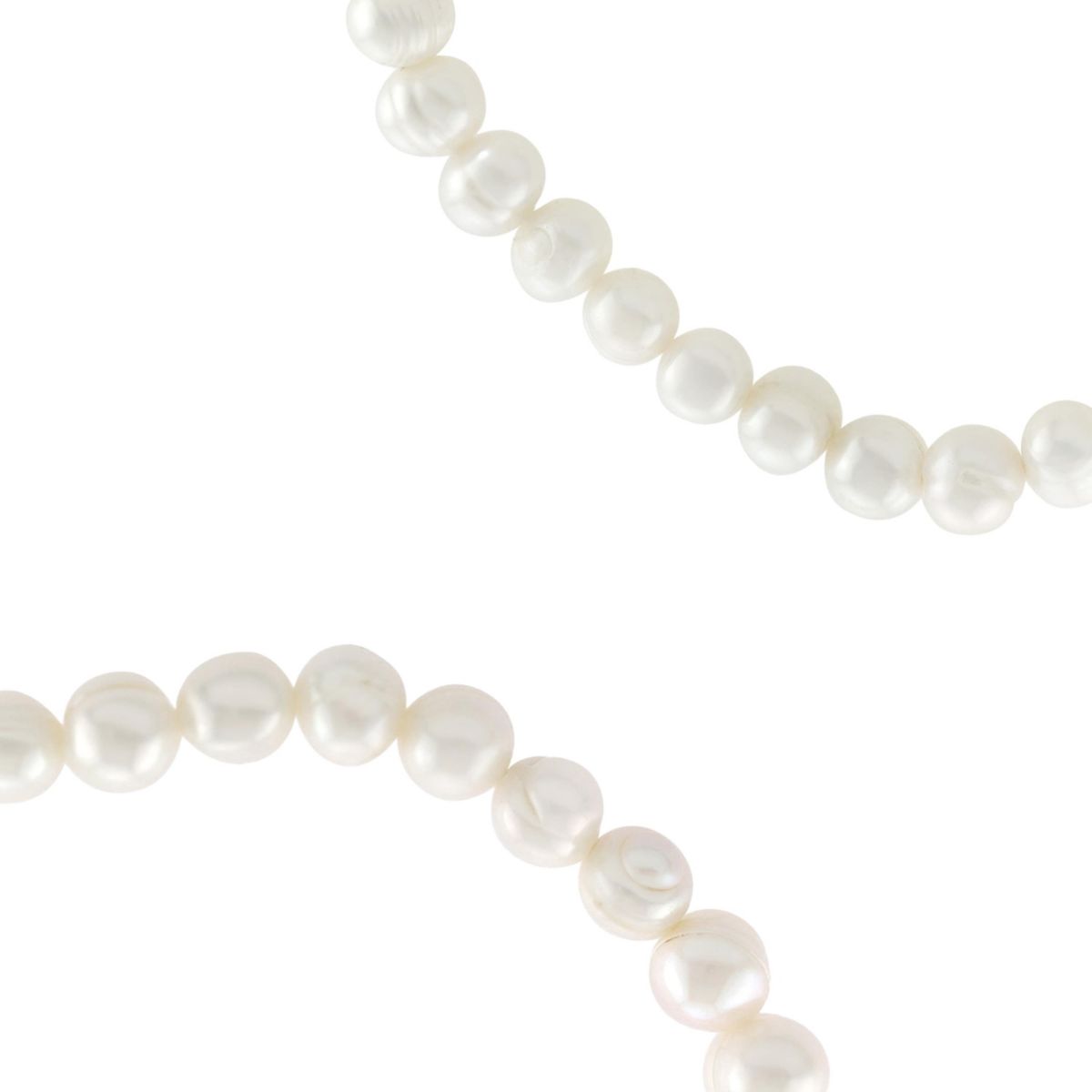 Sterling Silver 7mm Fresh Water Pearl and Crystal Ball Beaded 2pc Bracelet Set