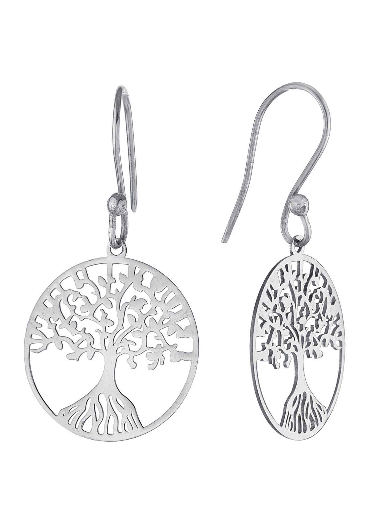 Sterling Silver Laser Cut Tree of Life Drop Earrings