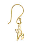 Yellow Gold Over Sterling Silver Laser Cut Hummingbird Drop Earrings