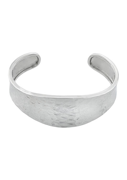 Infinity Silver Hammered Sterling Silver Cuff Bracelet