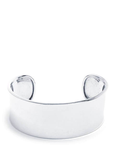 Infinity Silver Sterling Silver Wide Polished Cuff Bracelet