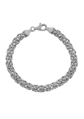 Infinity Silver Sterling Silver 7.5" Byzantine Bracelet