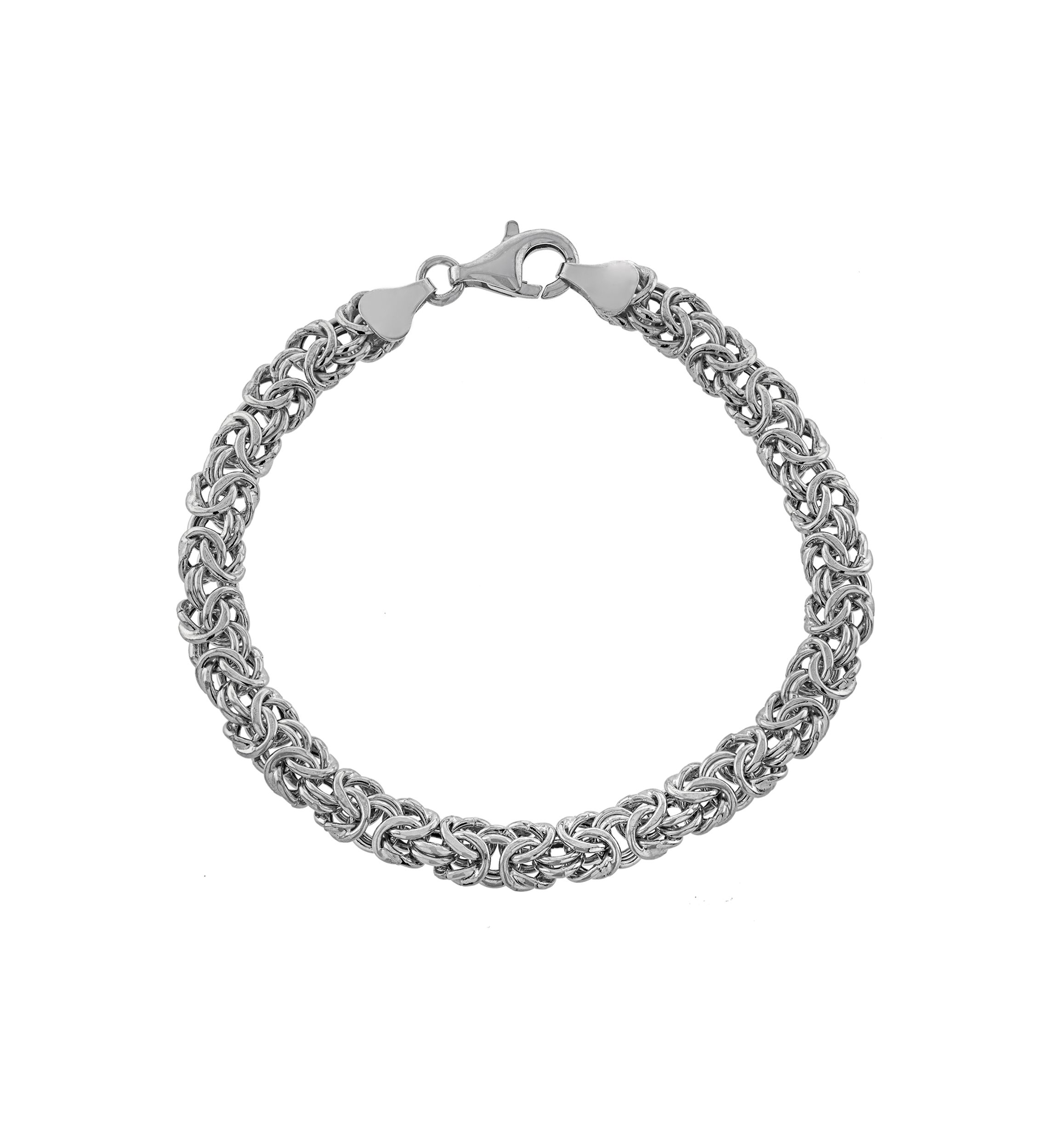 Sterling Silver 7.5" Byzantine Bracelet