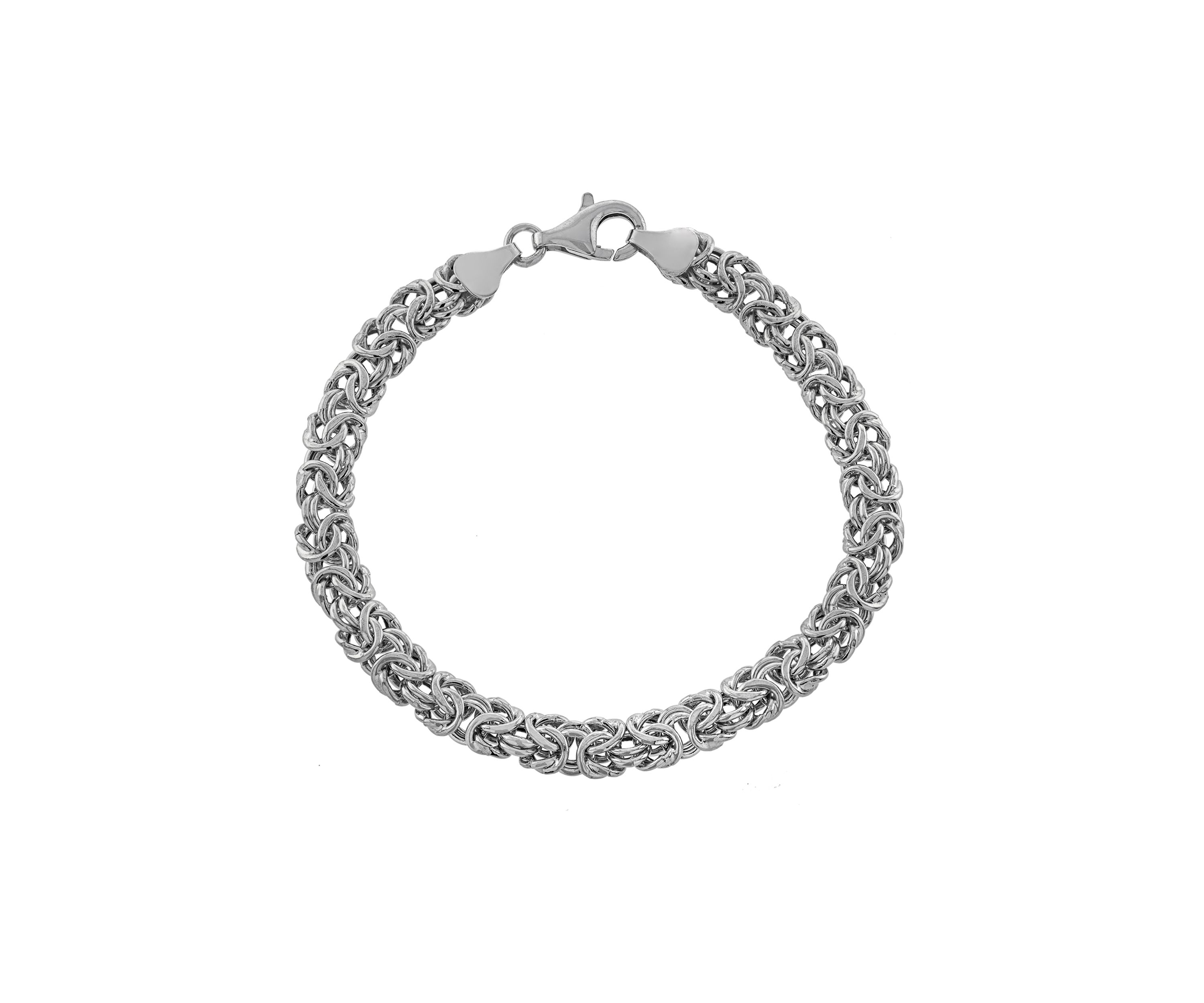 Sterling Silver 7.5" Byzantine Bracelet