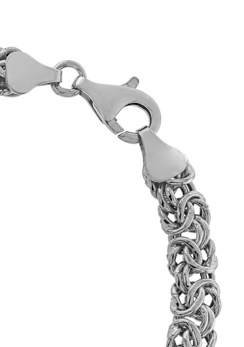Sterling Silver 7.5" Byzantine Bracelet