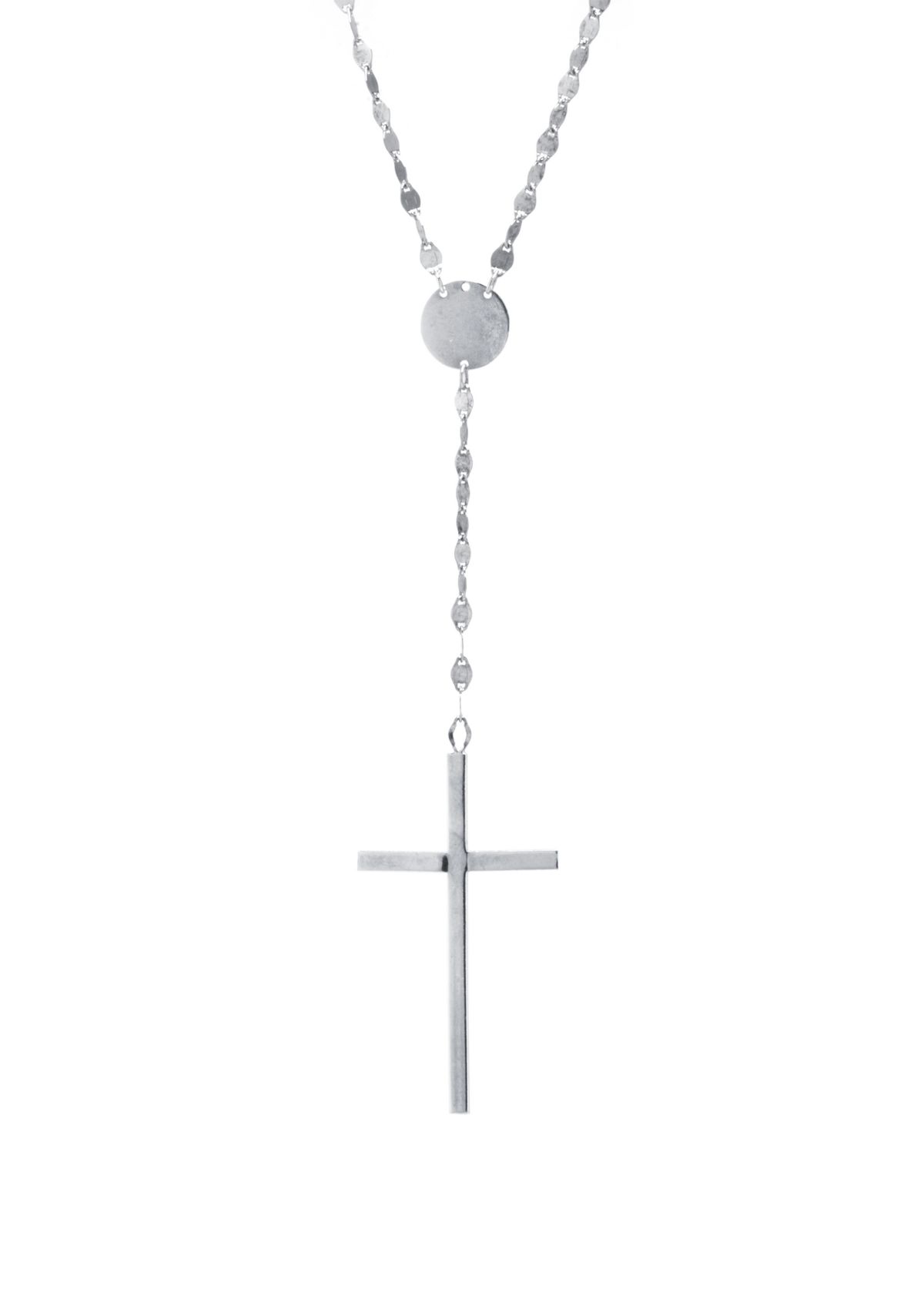 Sterling Silver High Polished Cross Y Necklace