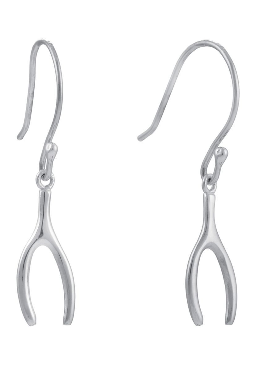 Sterling Silver Wishbone Drop Earrings