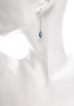 Sterling Silver Swarovski® Blue Chain Linear Drop Earrings