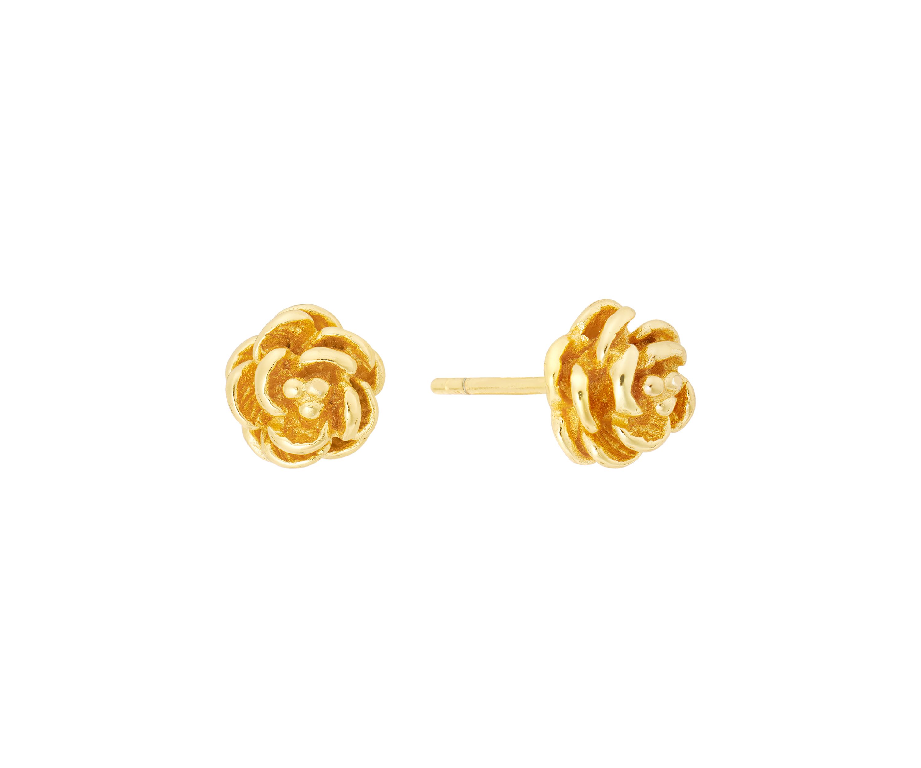 Sterling Silver Rose Stud Earrings