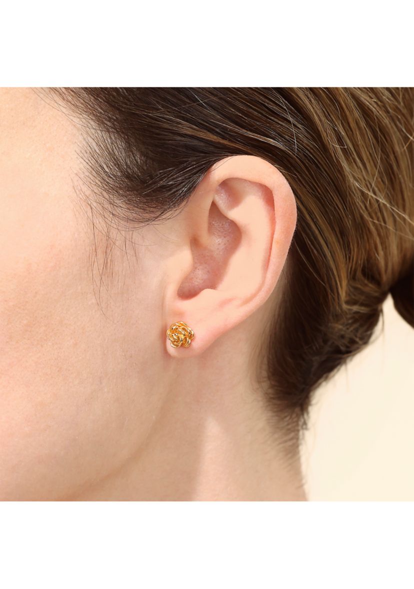 Sterling Silver Rose Stud Earrings