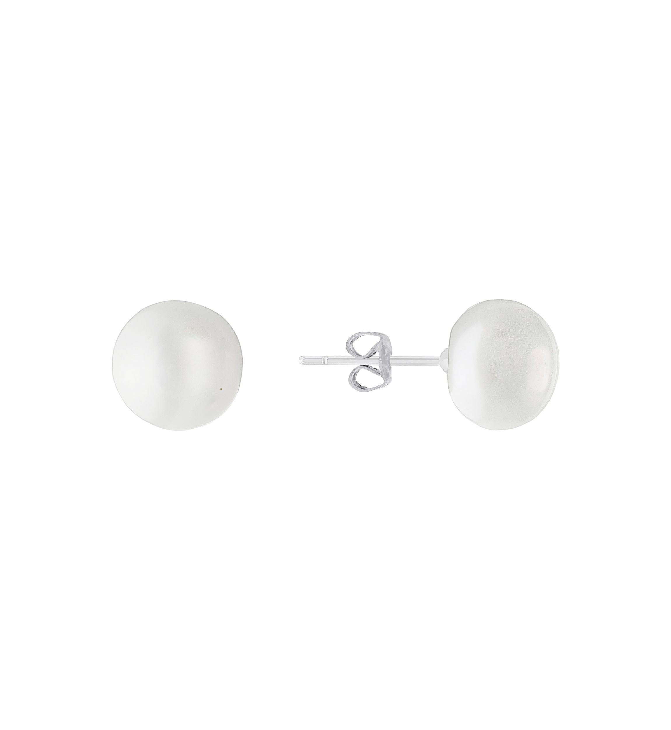 Sterling Silver 10 Millimeter Freshwater Pearl Stud Earrings