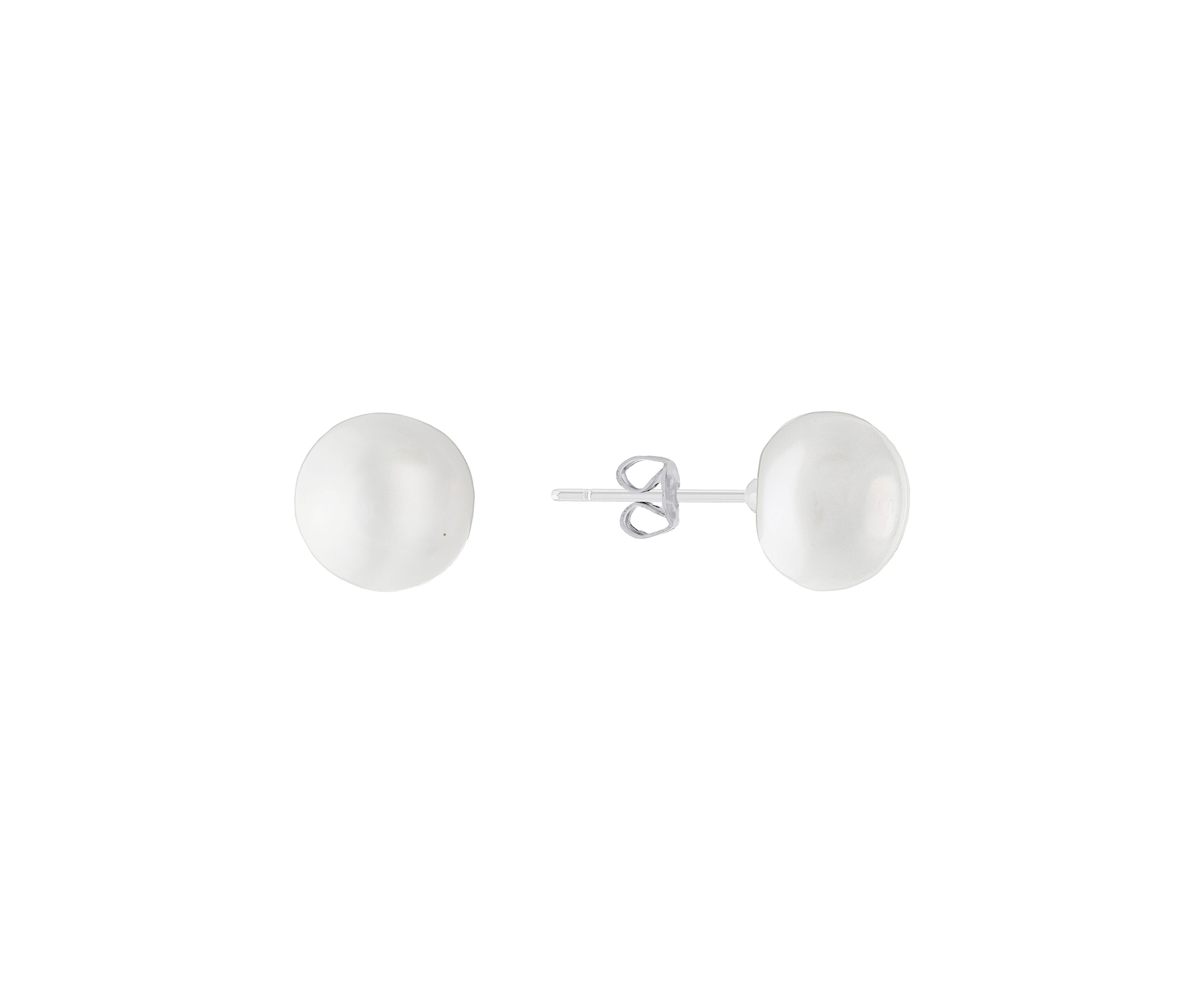 Sterling Silver 10 Millimeter Freshwater Pearl Stud Earrings