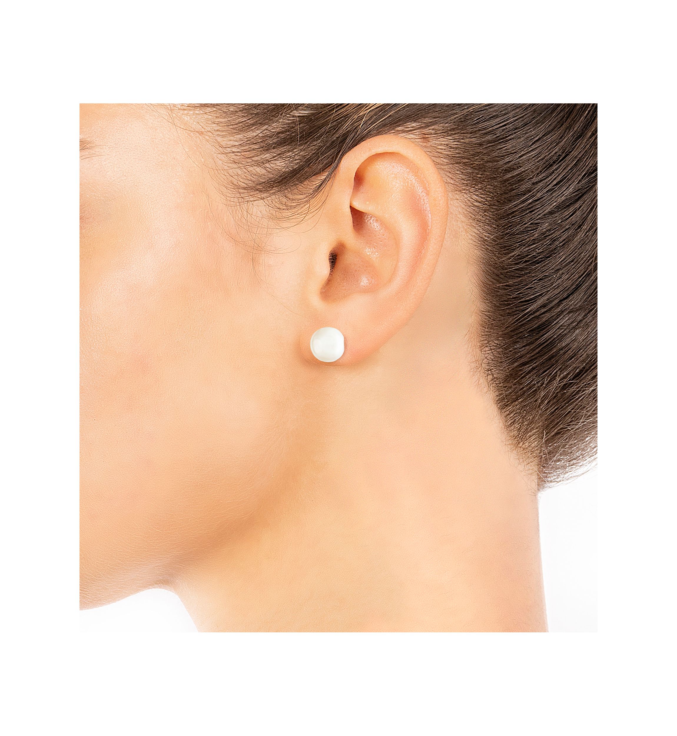 Sterling Silver 10 Millimeter Freshwater Pearl Stud Earrings