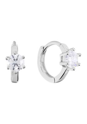 Belk Silverworks Sterling Silver Cubic Zirconia HUGGIE Earrings