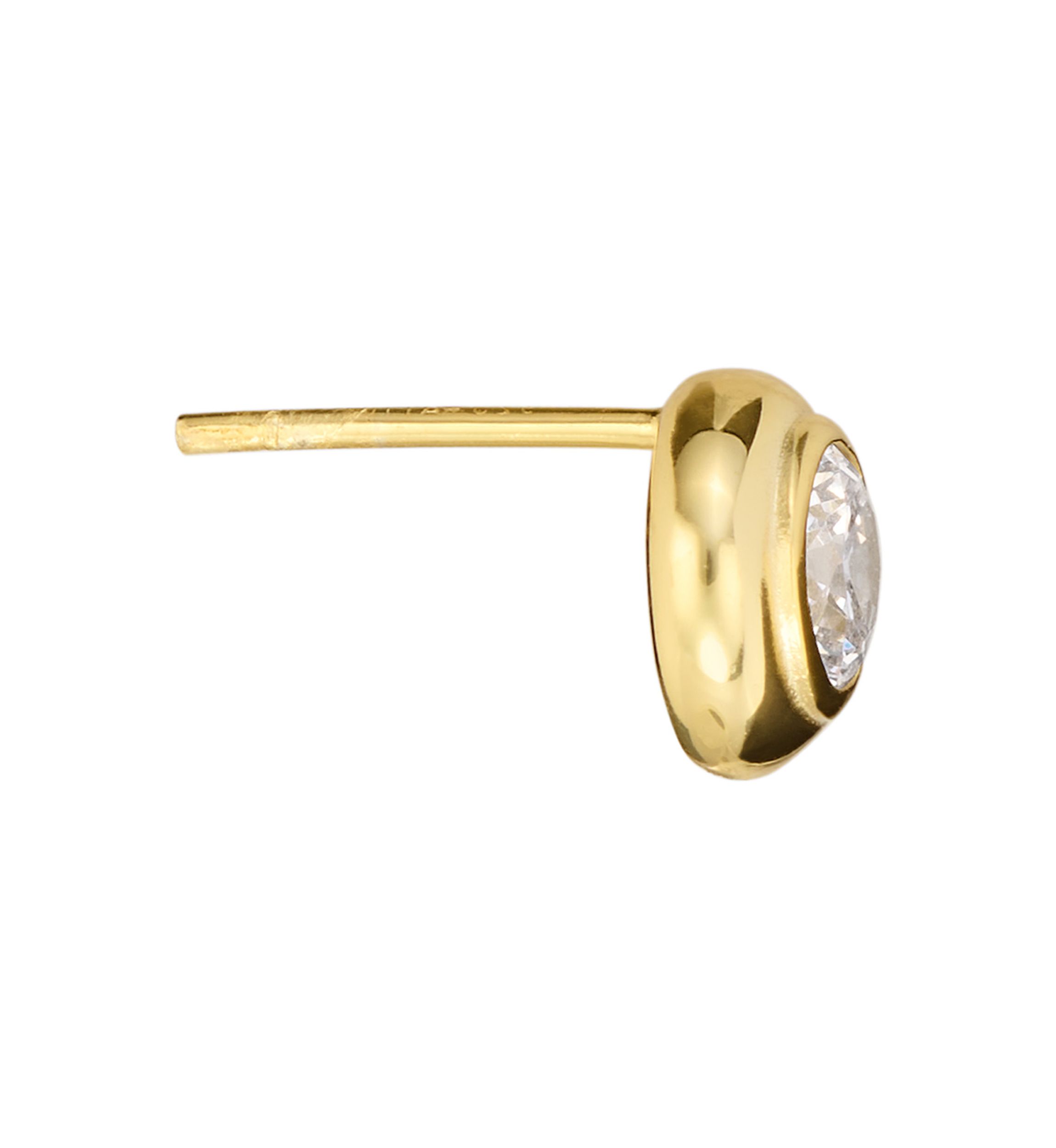 Gold Over Sterling Silver 5mm Cubic Zirconia Bezel Stud Earrings
