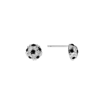 Belk Silverworks Sterling Silver Crystal Soccerball Stud Earrings