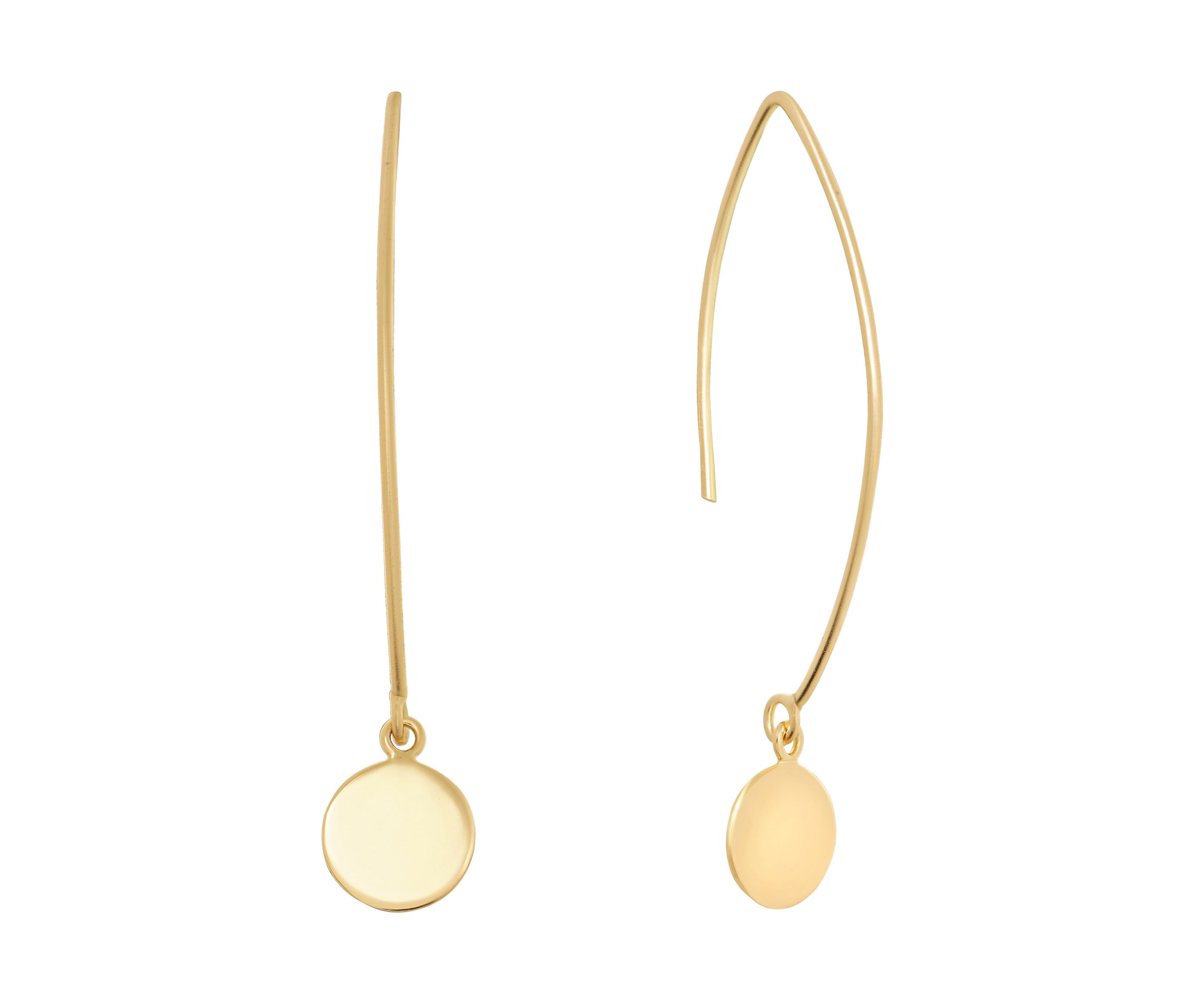 Sterling Silver Circle Marquise Wire Drop Earrings