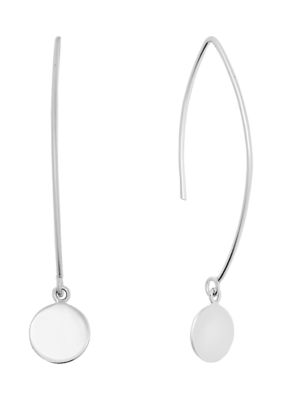 Belk Sterling Silver Sterling Silver Circle Marquise Wire Drop Earrings
