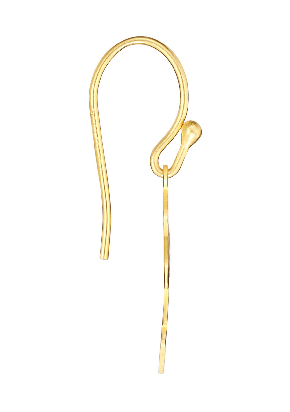 Gold Over Sterling Silver Lazer Cut Cross Drop Earrings