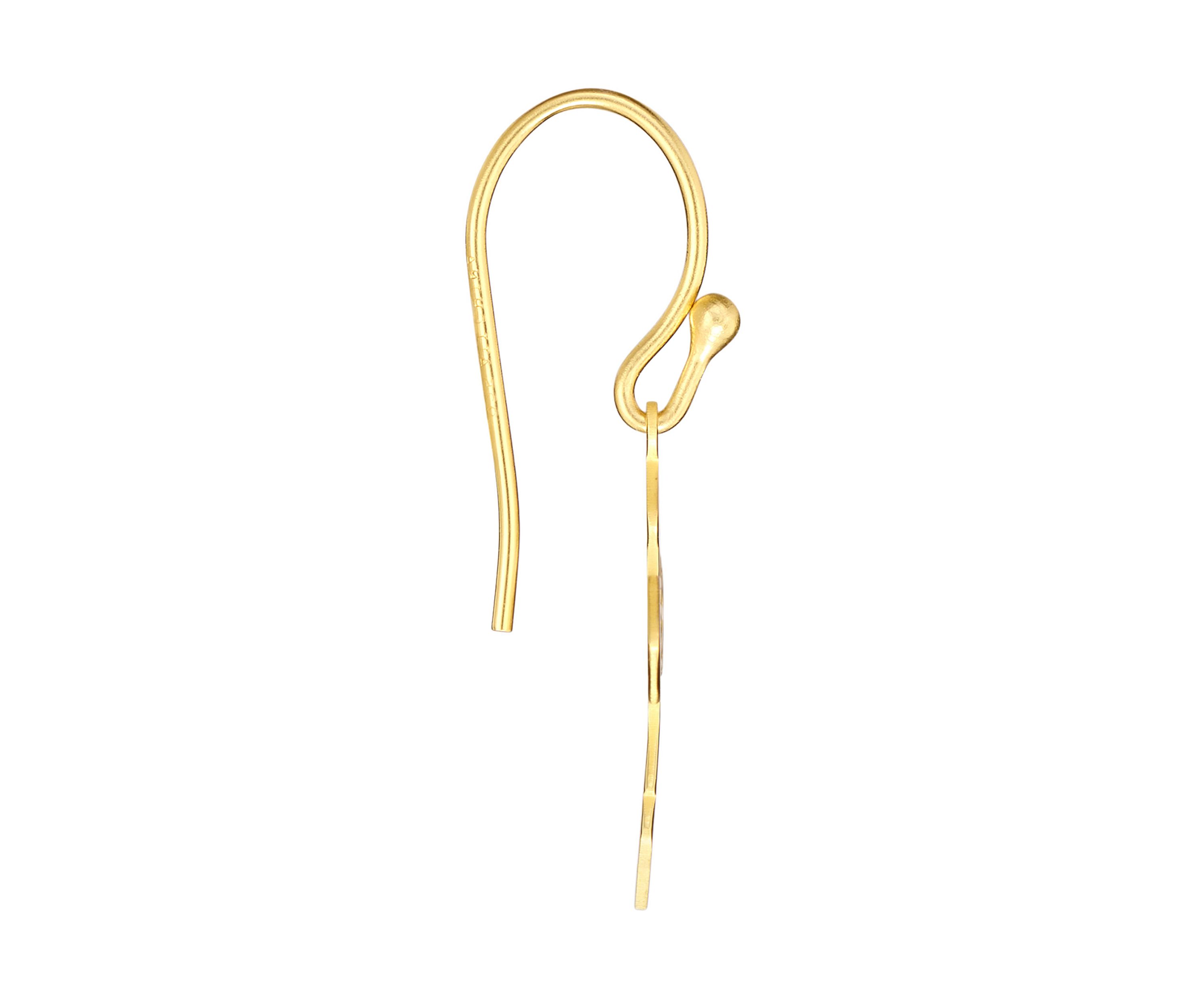 Gold Over Sterling Silver Lazer Cut Cross Drop Earrings