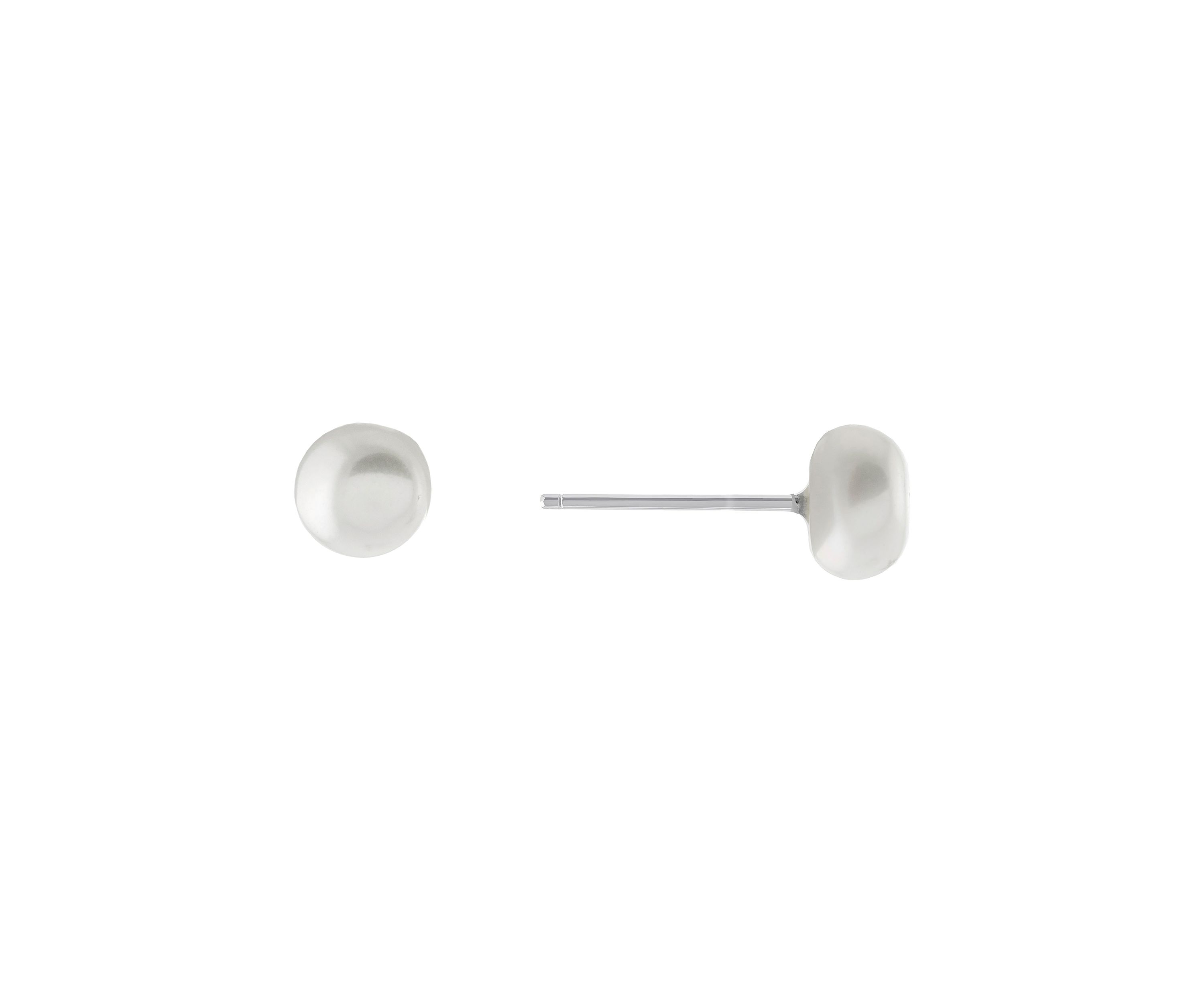 Sterling Silver 7.5-8 Millimeter Freshwater Pearl Stud Earrings