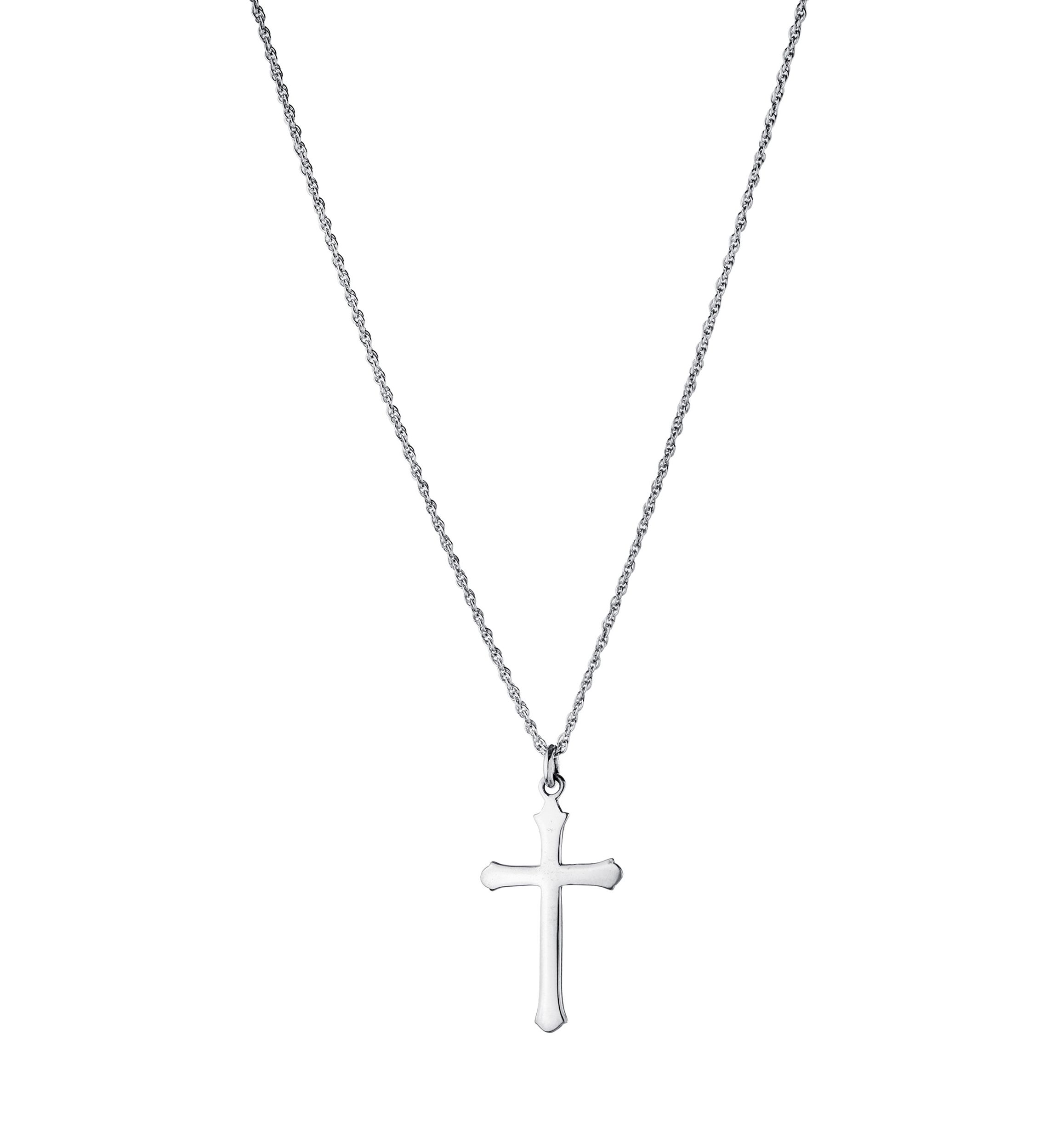 Sterling Silver 18" Cross Pendant Necklace