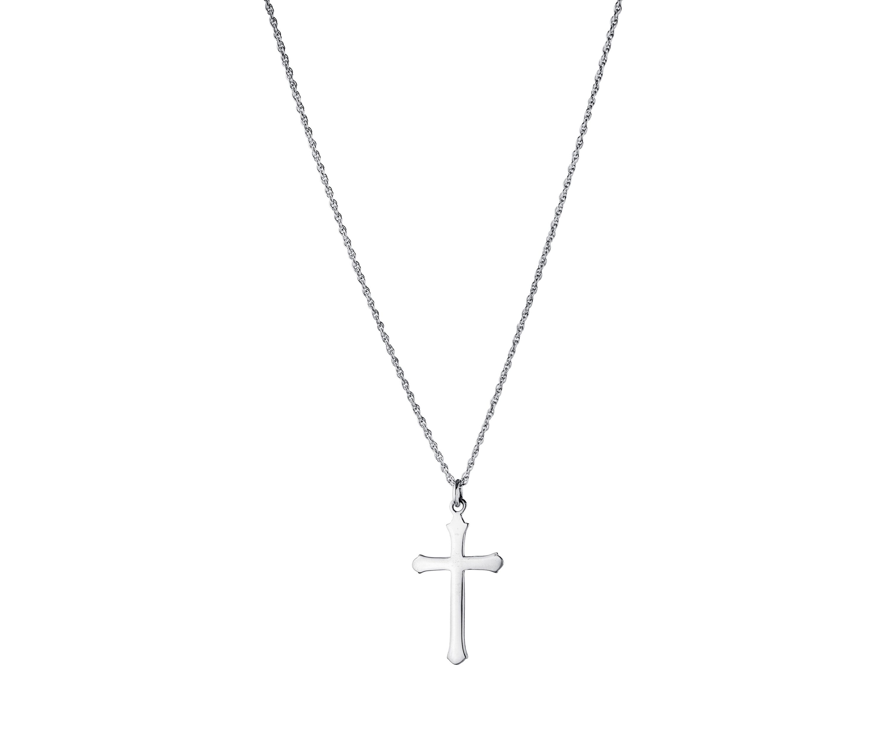 Sterling Silver 18" Cross Pendant Necklace