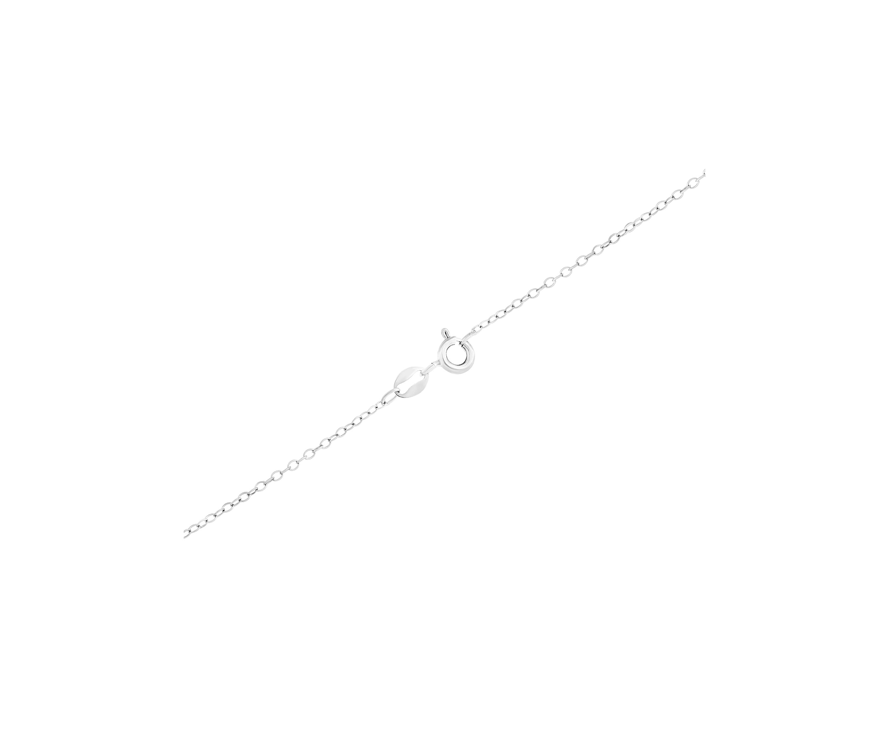 Sterling Silver Simulated Blue Opal and Cubic Zirconia Square Halo Pendant Necklace