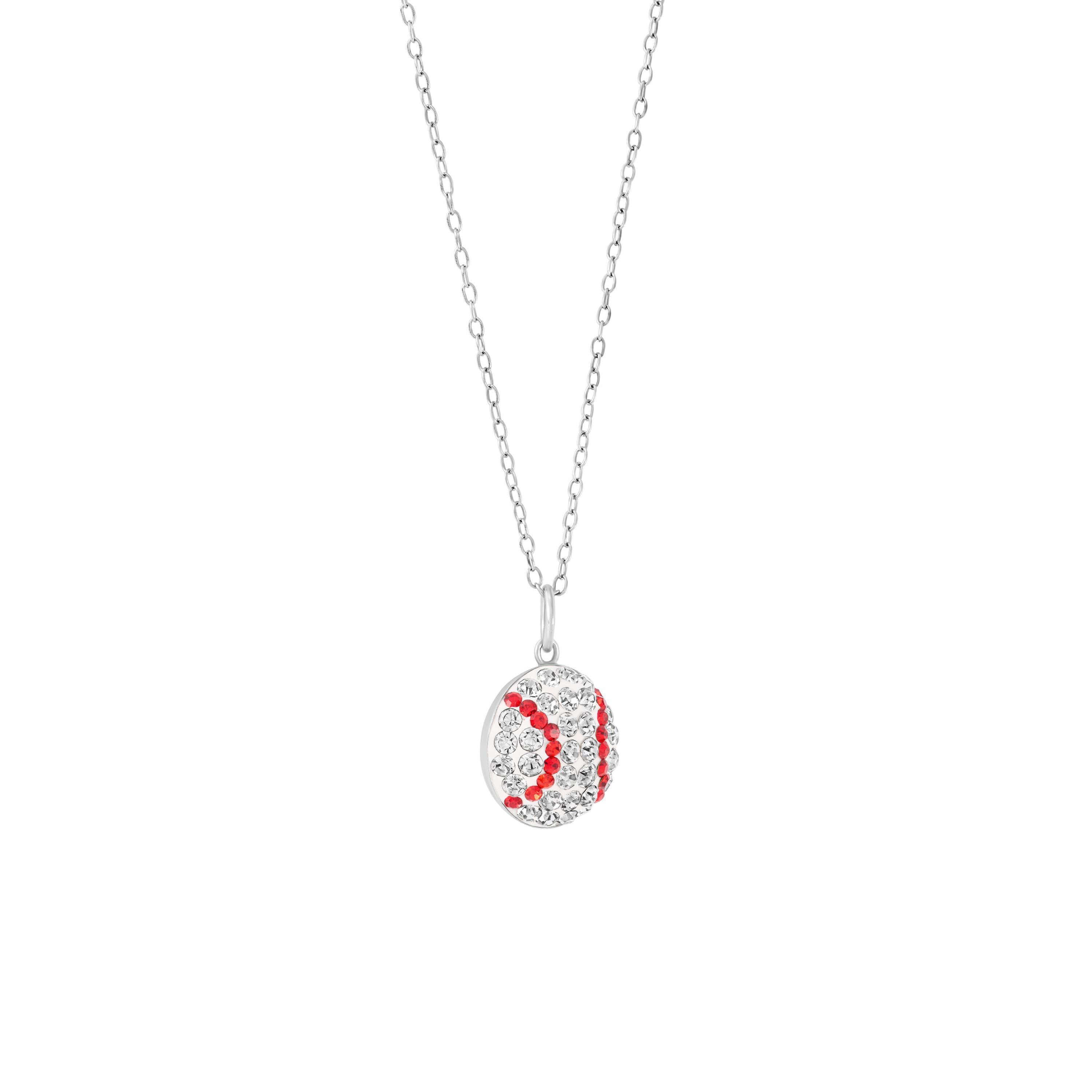 Sterling Silver 18-in. Crystal Baseball Pendant Necklace
