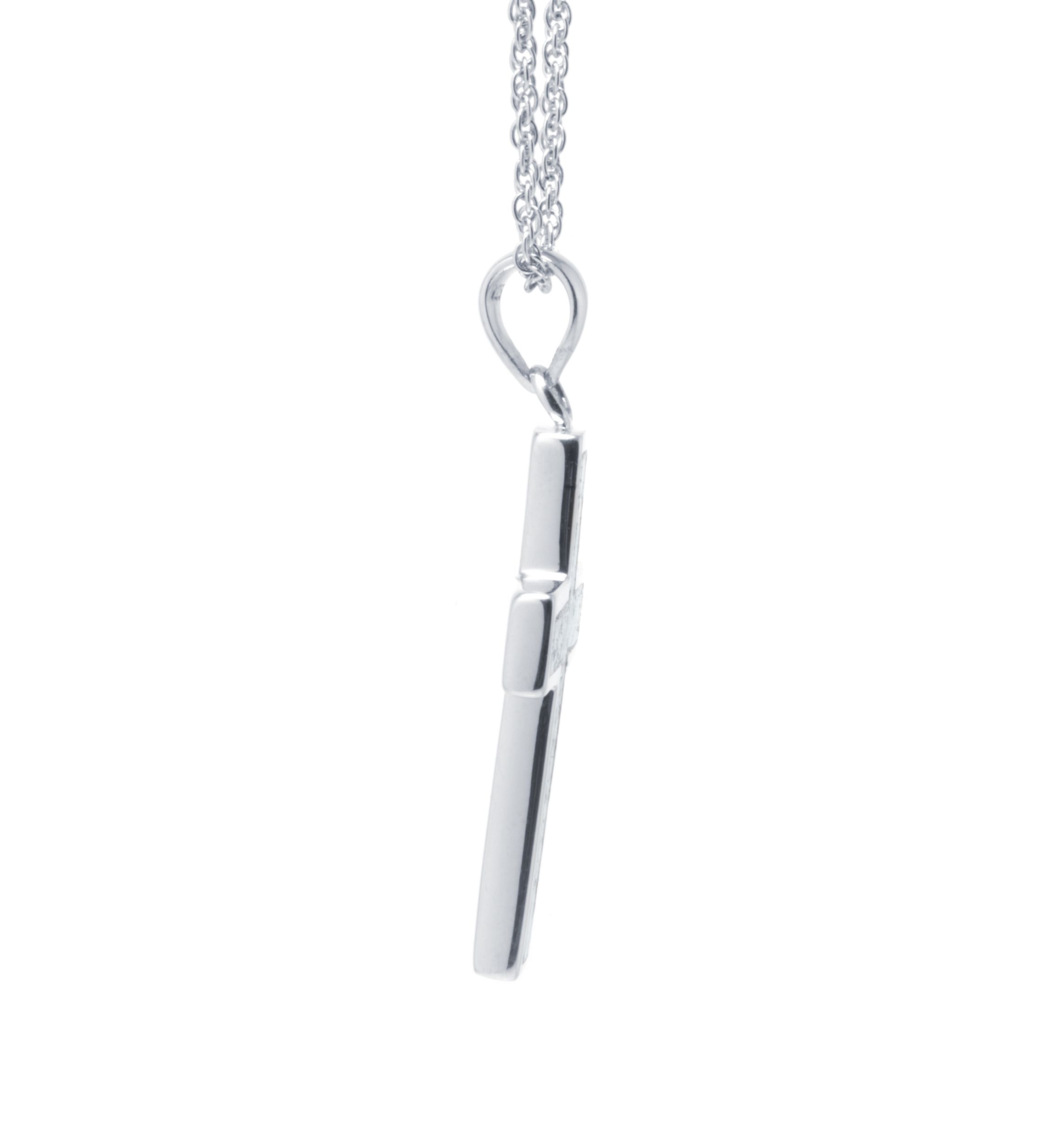 Sterling Silver Genuine Turquoise Cross Pendant Necklace