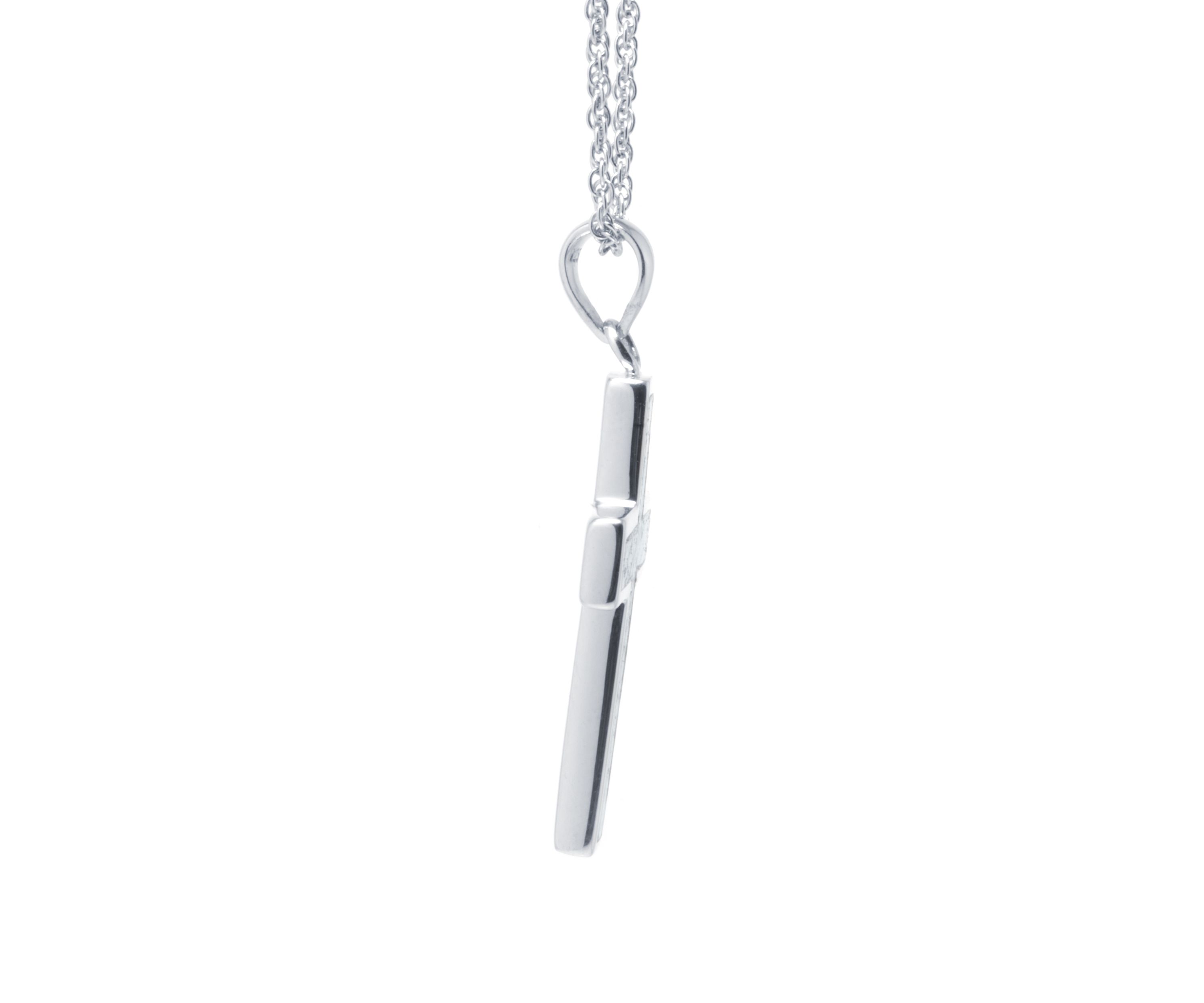 Sterling Silver Genuine Turquoise Cross Pendant Necklace