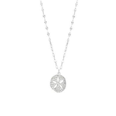 Belk Silverworks Sterling Silver Cubic Zirconia Sand Dollar Necklace