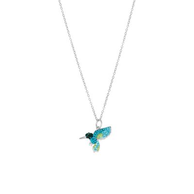 Belk Silverworks Sterling Silver 16+2-in. Crystal Hummingbird Pendant Necklace, 16 in