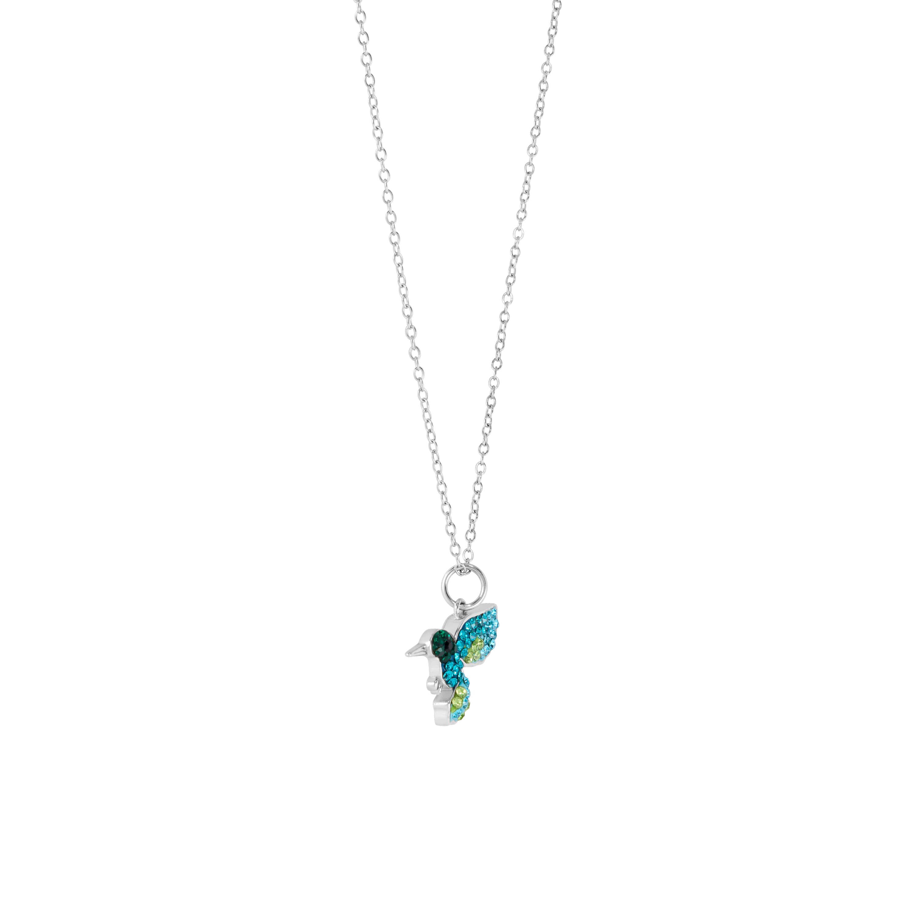 Sterling Silver 16+2-in. Crystal Hummingbird Pendant Necklace