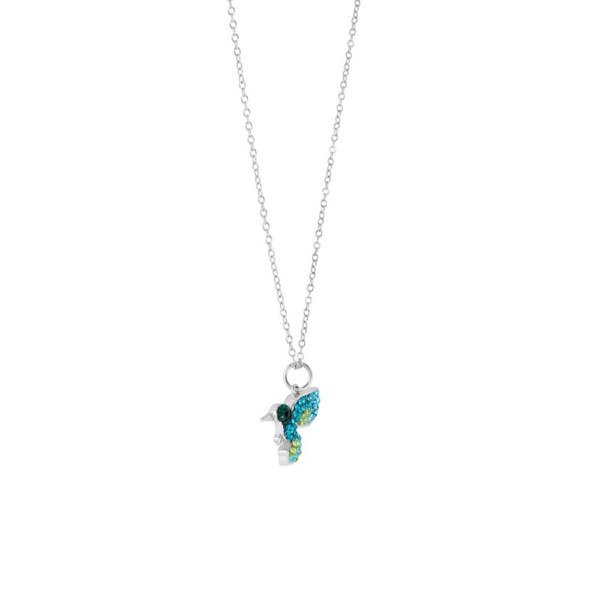 Sterling Silver 16+2-in. Crystal Hummingbird Pendant Necklace