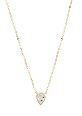 Belk Silverworks Cubic Zirconia Pear Necklace