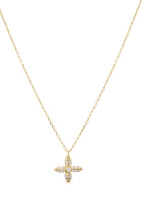 Belk Silverworks Cubic Zirconia Poppy Pendant Necklace