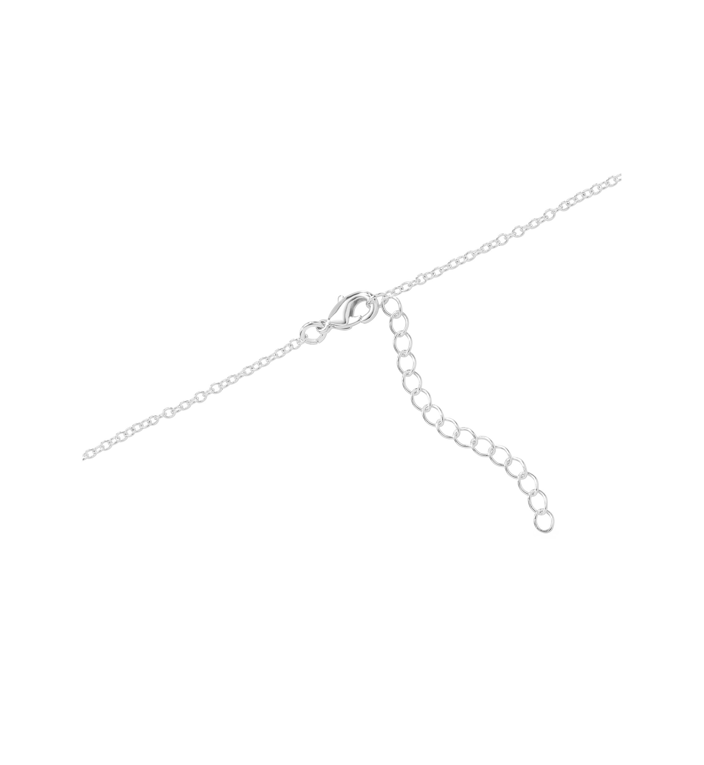 Sterling Silver Cubic Zirconia Initial Lock Pendant Necklace